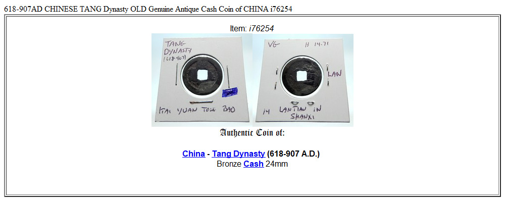 618-907AD CHINESE TANG Dynasty OLD Genuine Antique Cash Coin of CHINA i76254