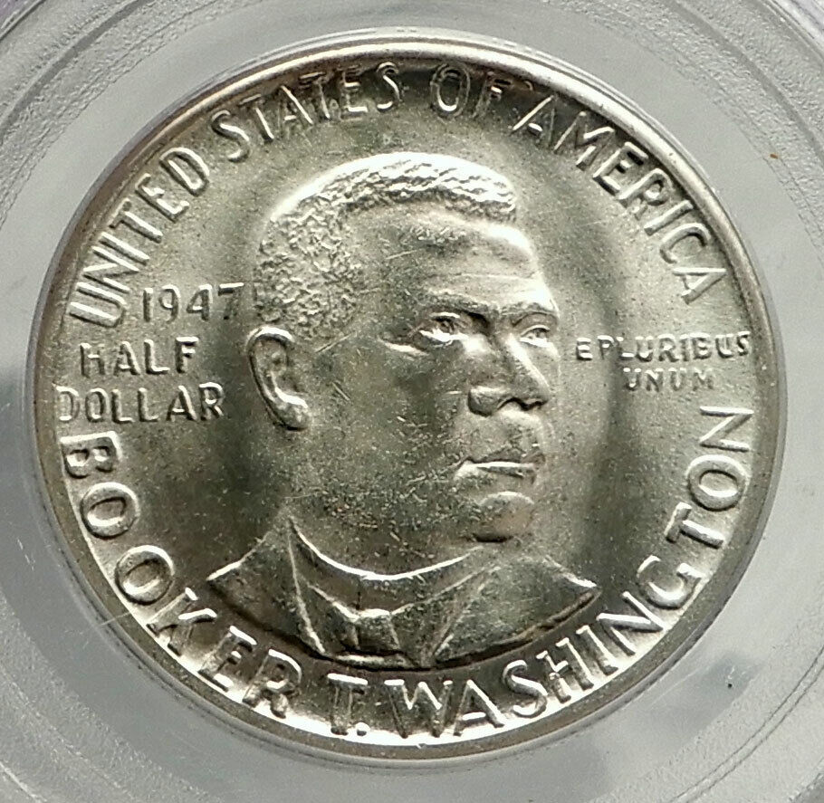 1947 BOOKER T. WASHINGTON Commemorative Silver Half Dollar Coin PCGS MS i76462