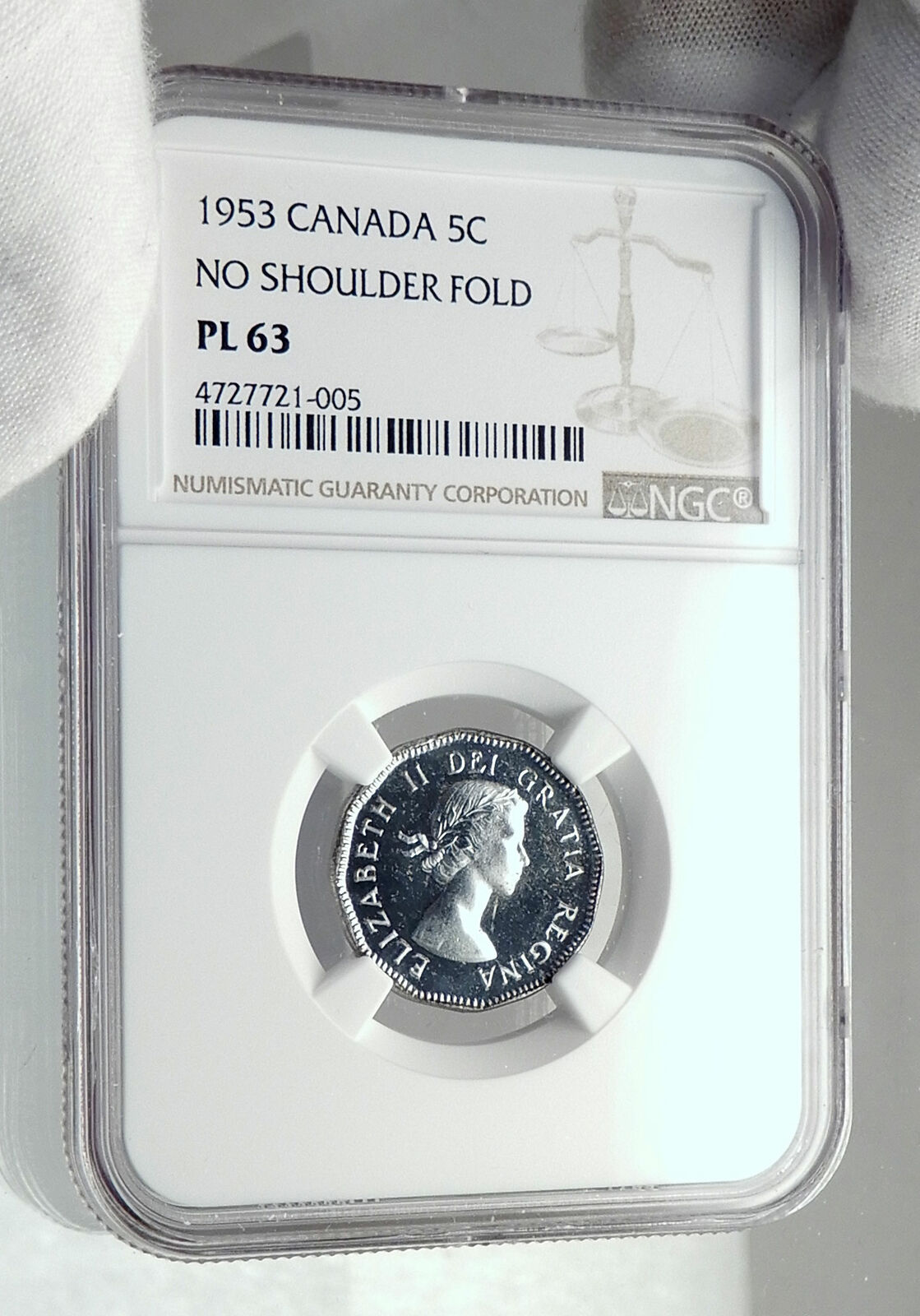 1953 CANADA United Kingdom Queen Elizabeth II BEAVER 5C NGC Coin i77261