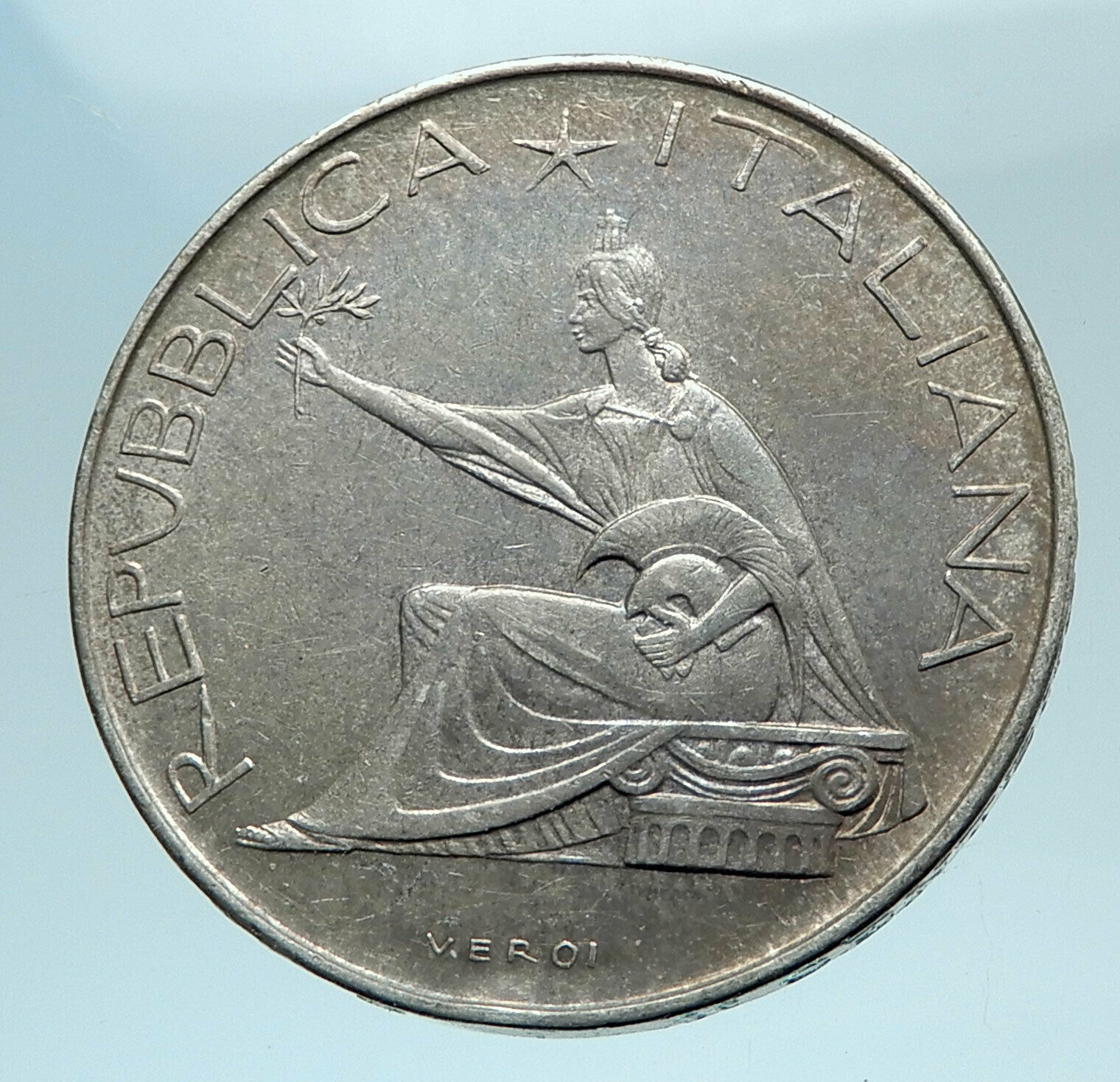 1961 ITALY Silver 500 Lire Coin ITALIAN UNIFICATION Rome Capital CHARIOT i78329