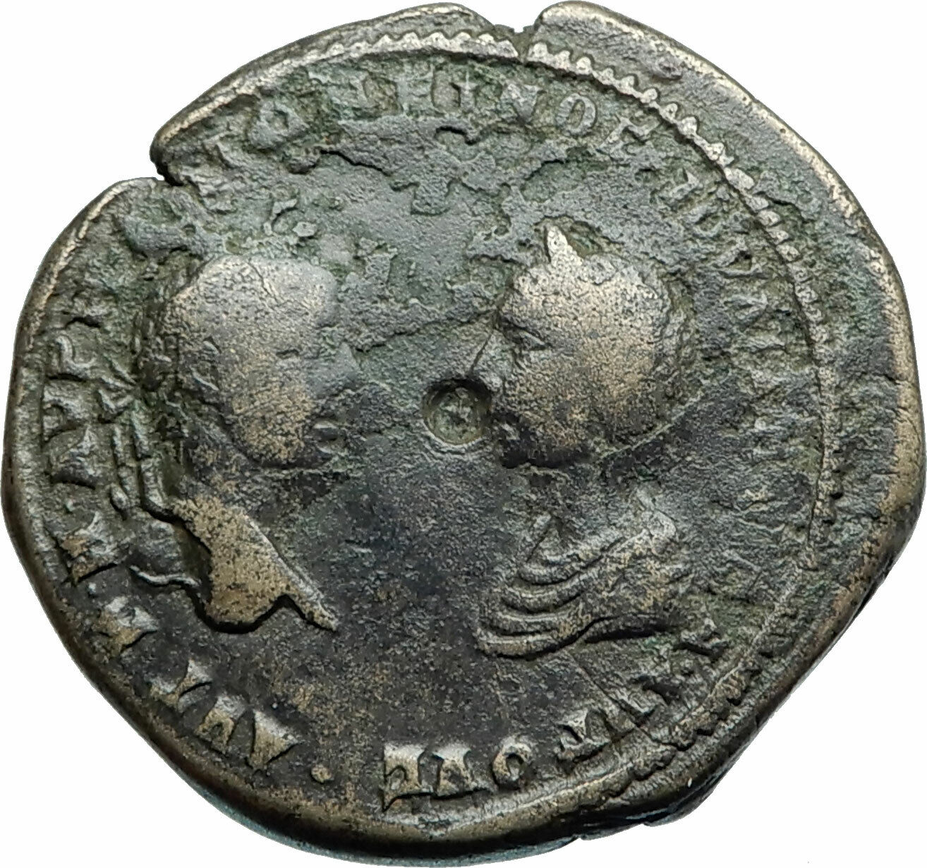 ELAGABALUS & JULIA MAESA Genuine Ancient Marcianopolis Roman Coin NEMESIS i78847