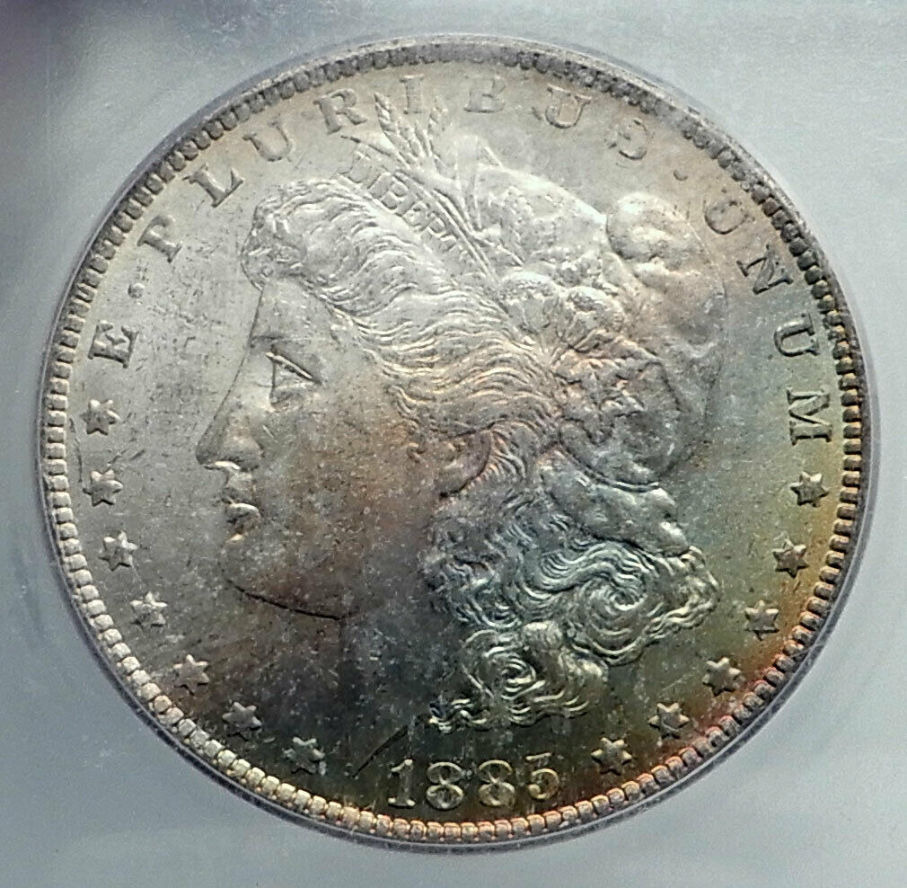 1885 UNITED STATES of America SILVER Morgan US Dollar Coin EAGLE ICG MS i78871