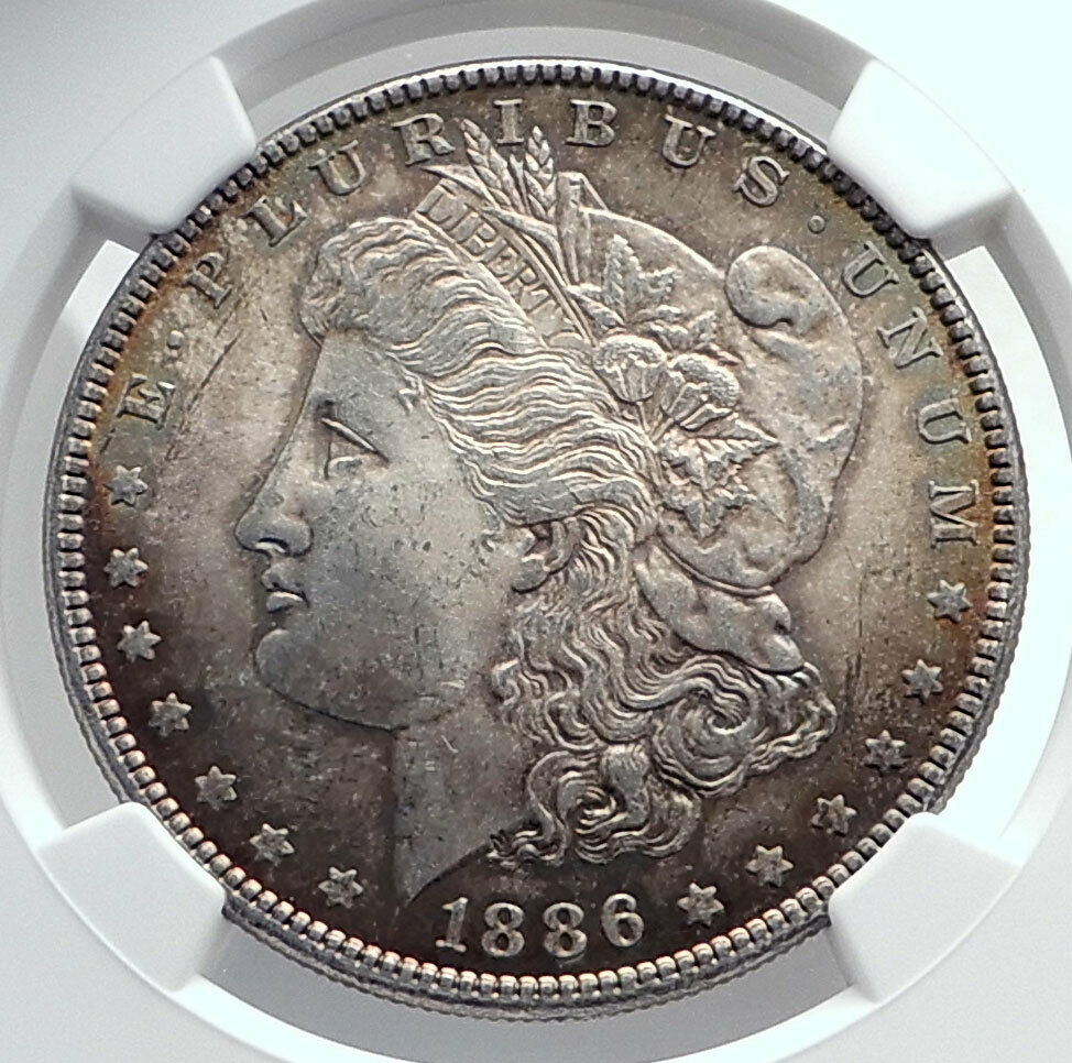 1886 UNITED STATES of America SILVER Morgan US Dollar Coin EAGLE NGC MS i80035