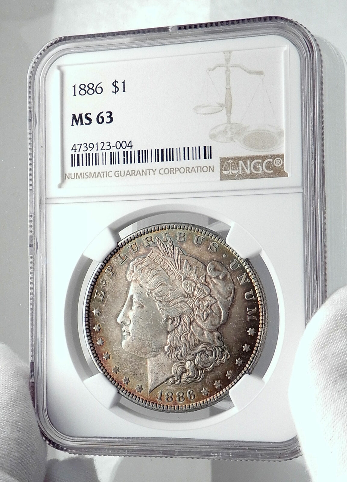 1886 UNITED STATES of America SILVER Morgan US Dollar Coin EAGLE NGC MS i80035