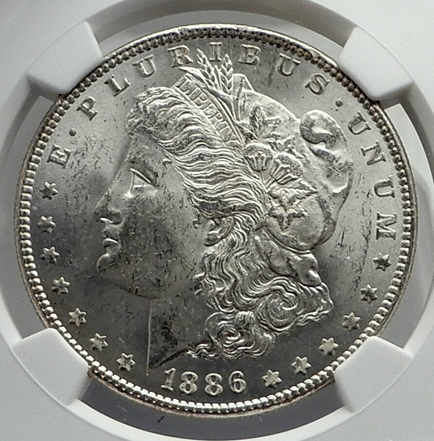 1886 UNITED STATES of America SILVER Morgan US Dollar Coin EAGLE NGC MS i80057