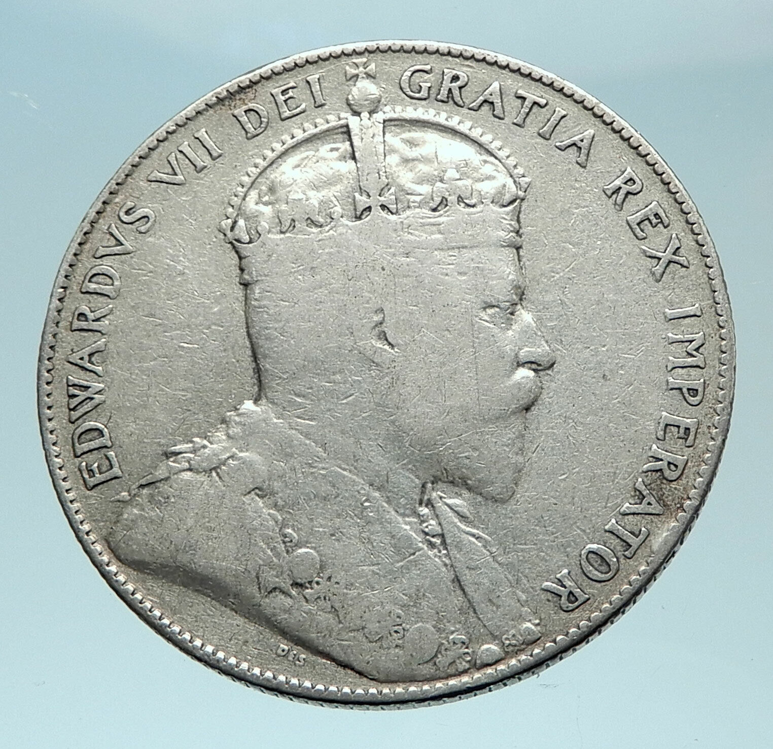 1907 CANADA Newfoundland Antique Silver 50 Cents Coin UK King Edward VII i79006