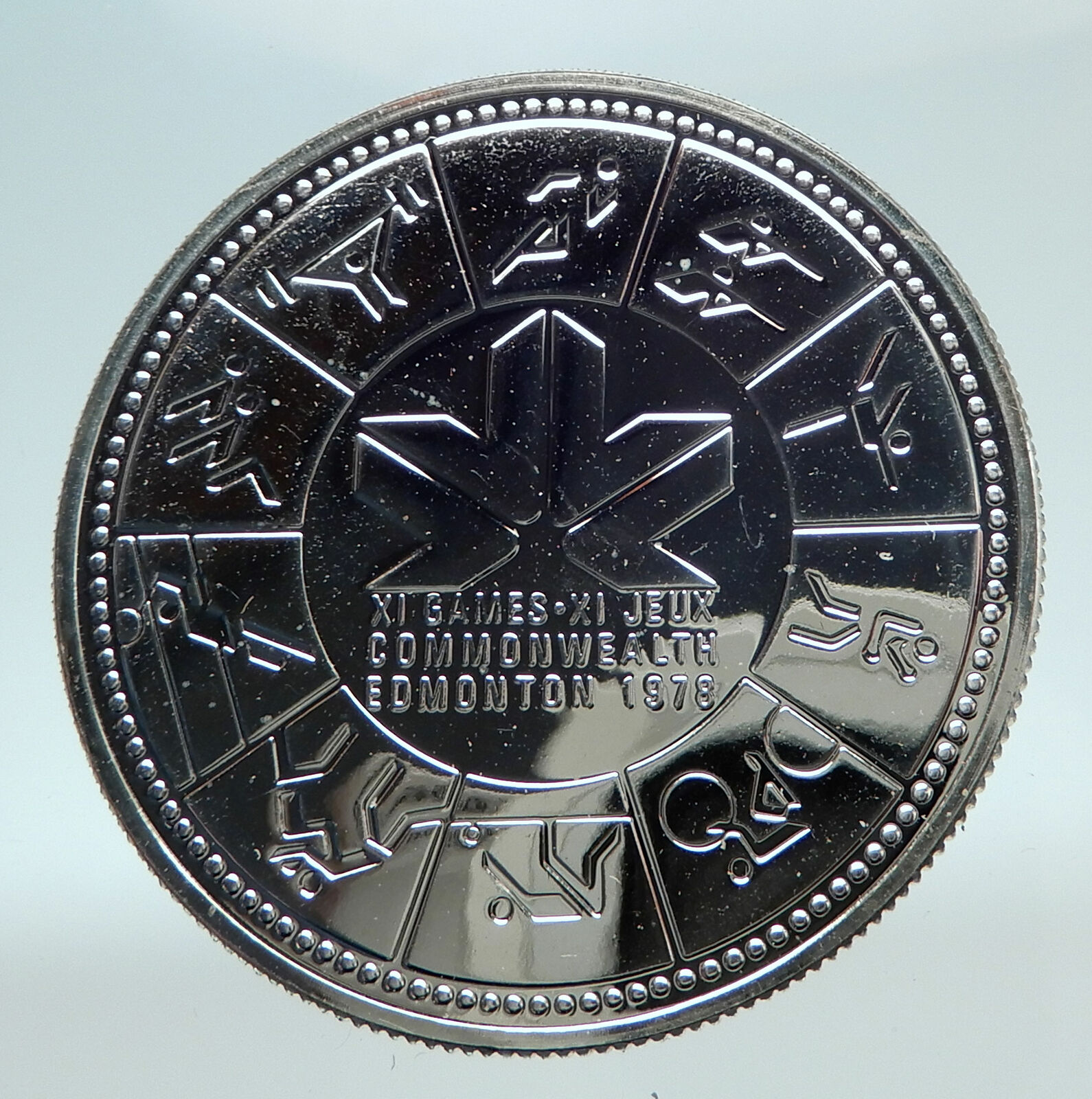 1978 CANADA UK Queen Elizabeth II Commonwealth Games Proof Silver $1 Coin i80831