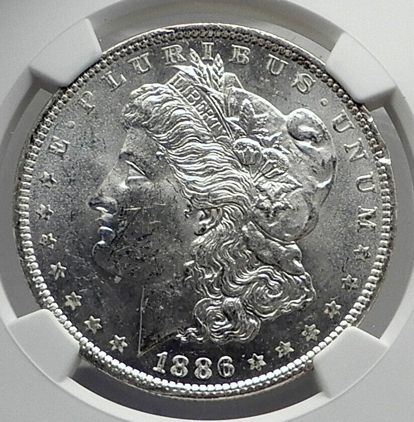 1886 UNITED STATES of America SILVER Morgan US Dollar Coin EAGLE NGC MS i80056