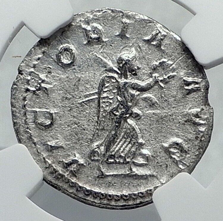 PHILIP I the ARAB Ancient 244AD Rome Silver Roman Coin VICTORY NGC i81163