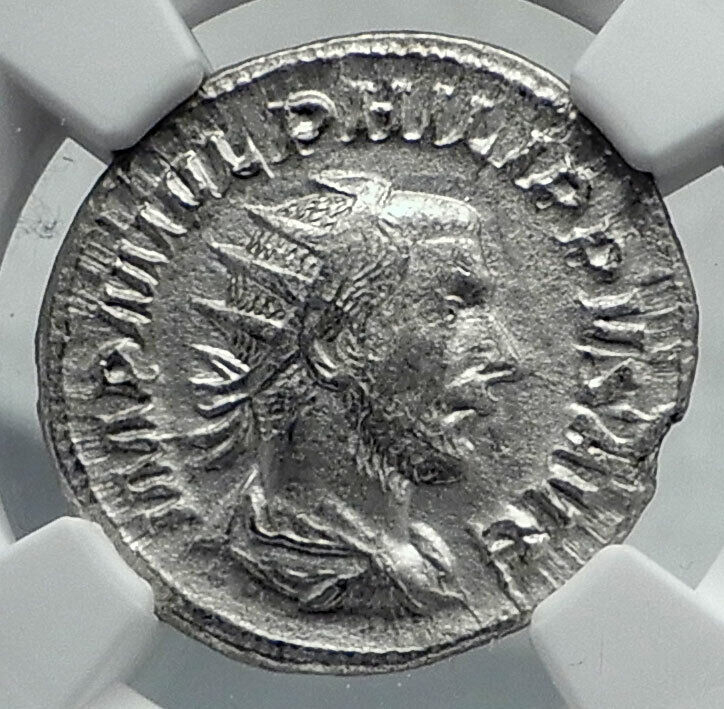 PHILIP I the ARAB Ancient 244AD Rome Silver Roman Coin VICTORY NGC i81163