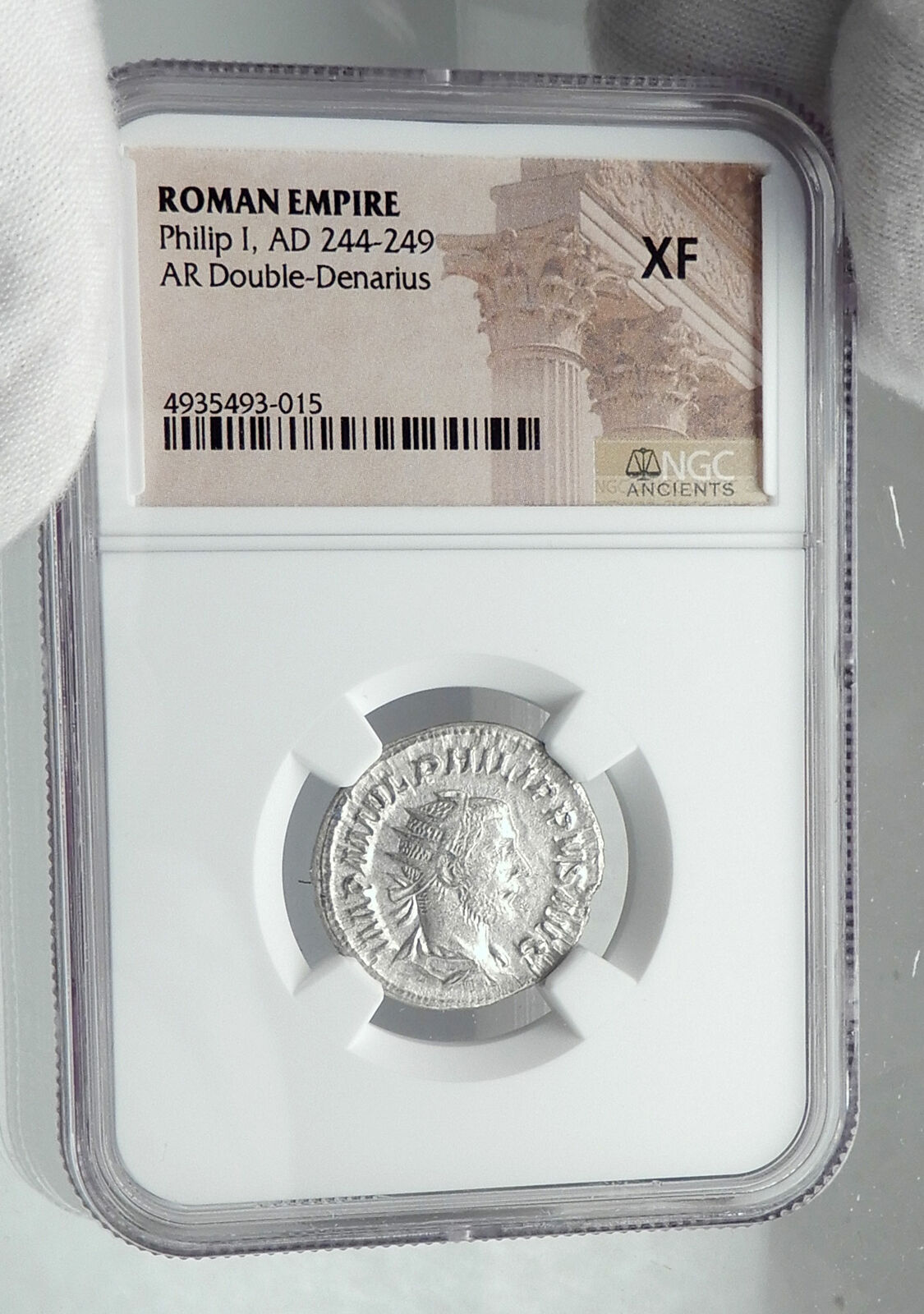 PHILIP I the ARAB Ancient 244AD Rome Silver Roman Coin VICTORY NGC i81163