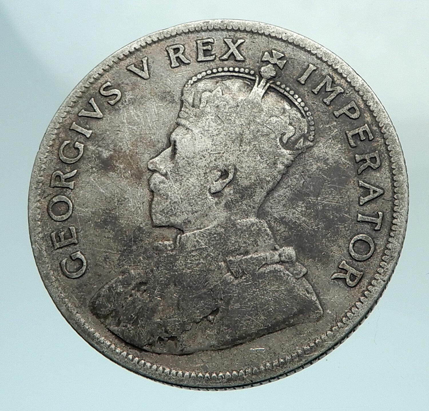 1924 SOUTH AFRICA under UK King GEORGE V Genuine Silver Florin Coin i79629