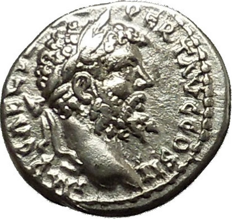 Septimius Severus Emesa mint Ancient Silver Roman Coin Mars Cult War i39700