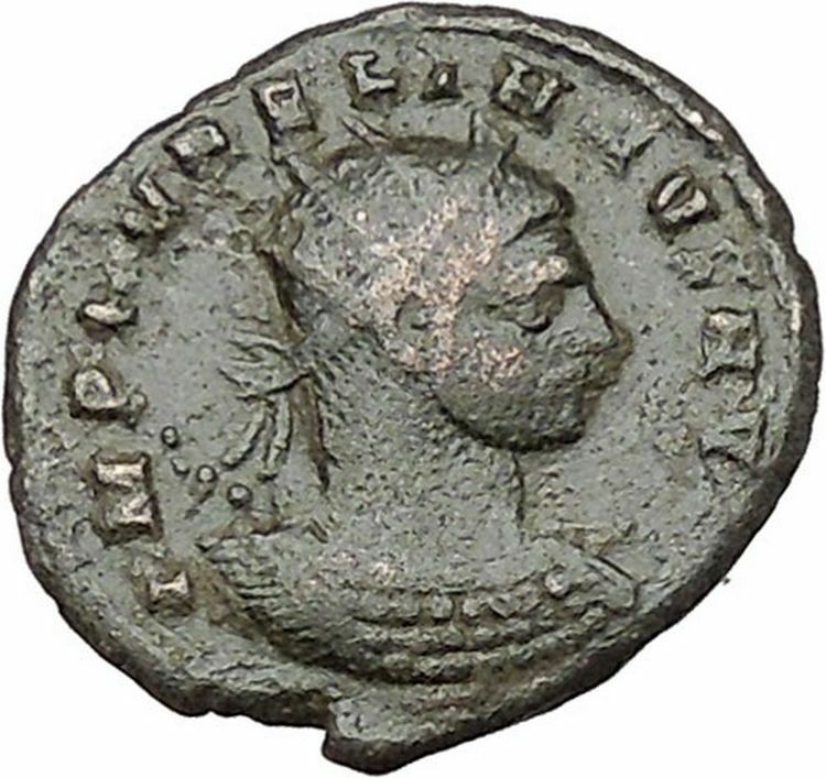 AURELIAN receiving wreath from woman Authentic Ancient Roman Coin i41319