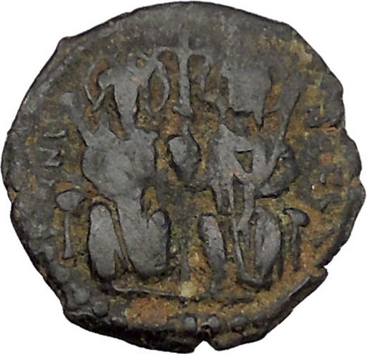 JUSTIN II & SOPHIA 565AD Theoupolis 565AD Ancient Medieval Byzantine Coin i45688