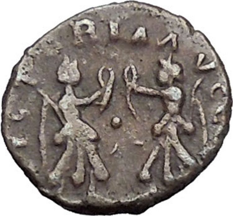 VALENTINIAN II 383AD Thessalonica Victory Angels Ancient Roman Coin i47809