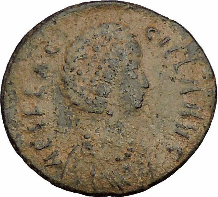 AELIA FLACILLA w SCROLL Theodosius I Wife 383AD Constantinople Roman Coin i53877