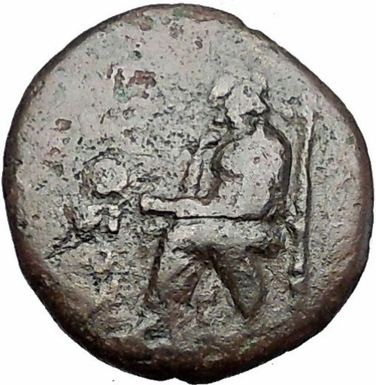 KOLOPHON in IONIA 1CenBC Poet Homer of ODYSSEY Apollo Ancient Greek Coin i55795