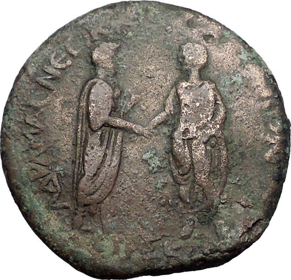 LUCIUS VERUS and MARCUS AURELIUS 162AD Amasia Pontus Ancient Roman Coin i56351