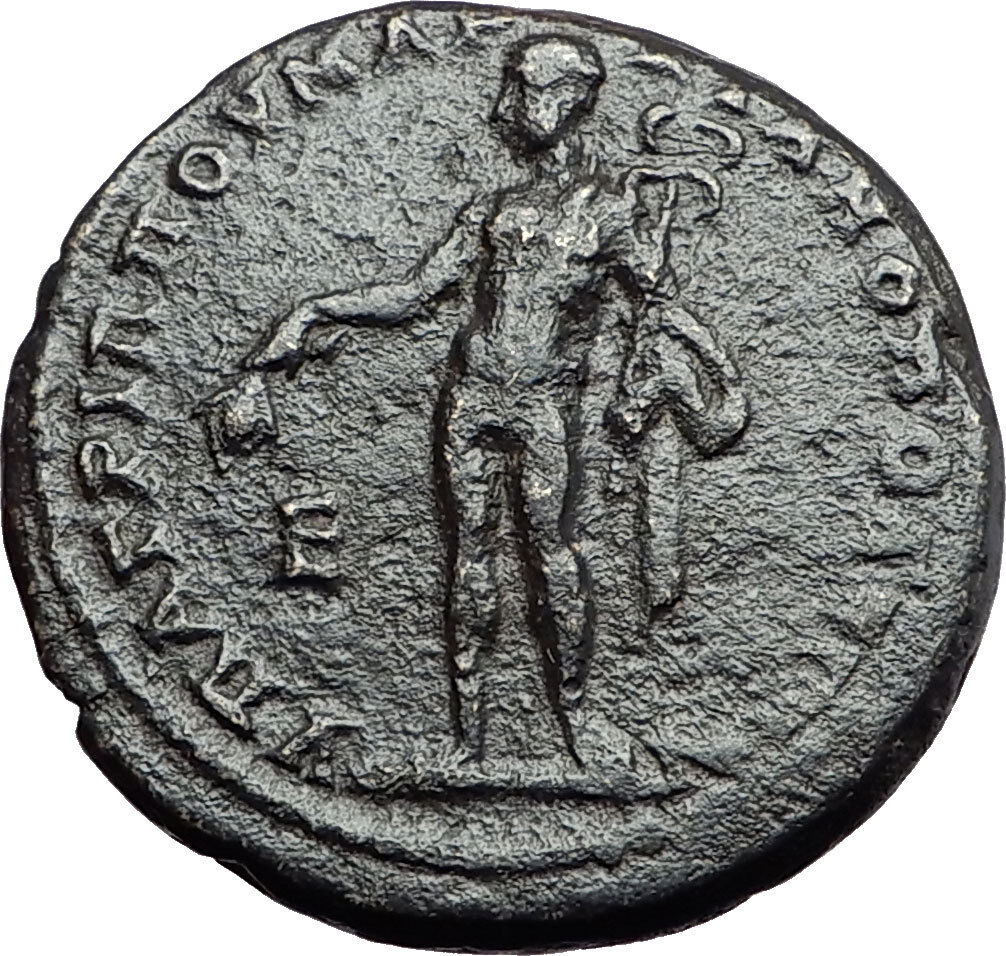 MACRINUS & DIADUMENIAN 217AD Marcianopolis HERMES MERCURY Roman Coin i57905