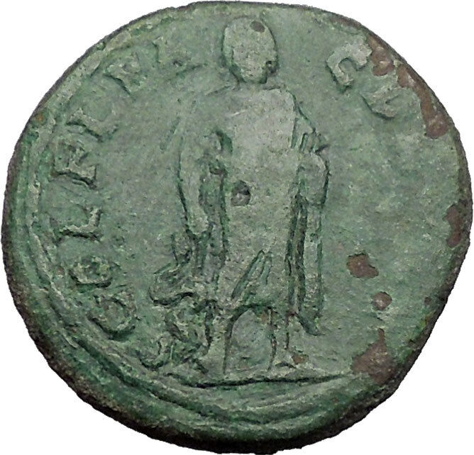 SEVERUS ALEXANDER 222AD Deultum Thrace ASCLEPIUS Medicine God Roman Coin i57280