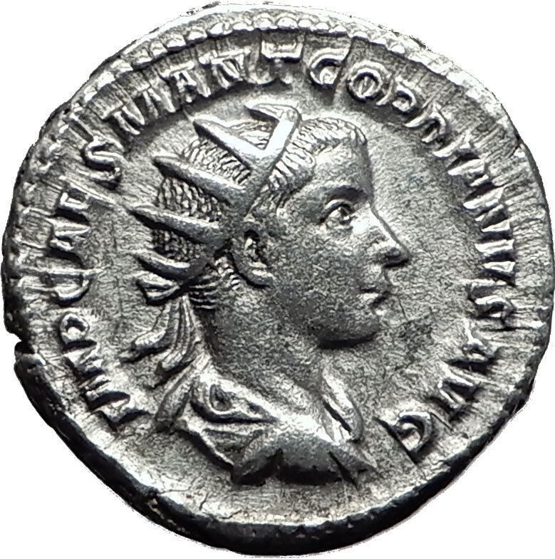 GORDIAN III 238AD Authentic Original Ancient Silver Roman Coin Jupiter i59000