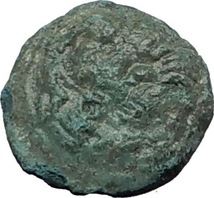 RHEGION in BRUTTIUM 415BC Apollo Lion Mask Authentic Ancient Greek Coin i58824