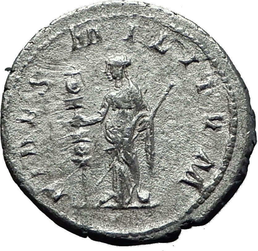 GORDIAN III 238AD Rome Authentic Original Ancient Silver Roman Coin FIDES i60387