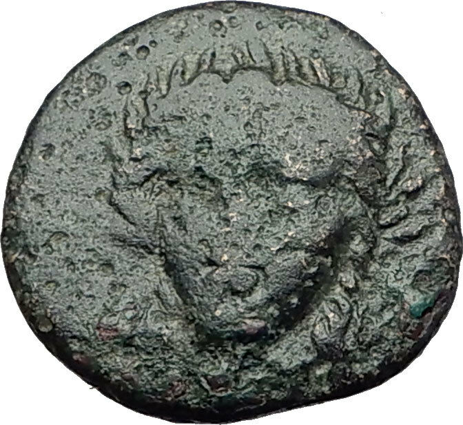 GRYNION or Gyrneion Aeolis 306BC Apollo Shell RARE Ancient Greek Coin i63099