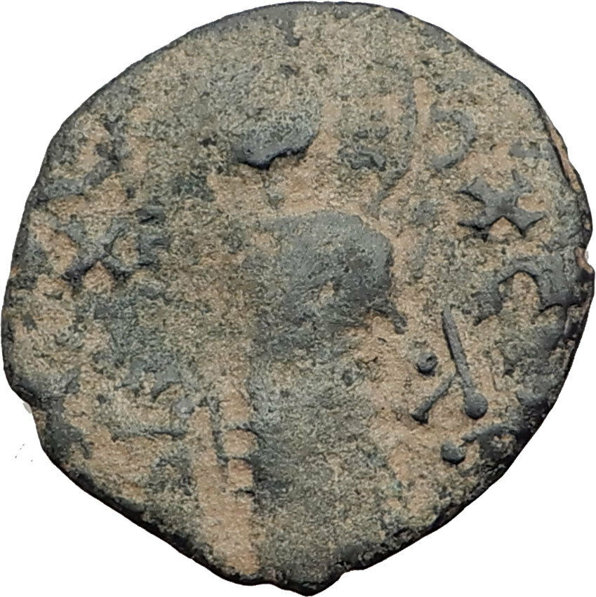 1146AD ARAB BYZANTINE Zangid Atabegs JESUS CHRIST Ancient ISLAMIC Coin i64849