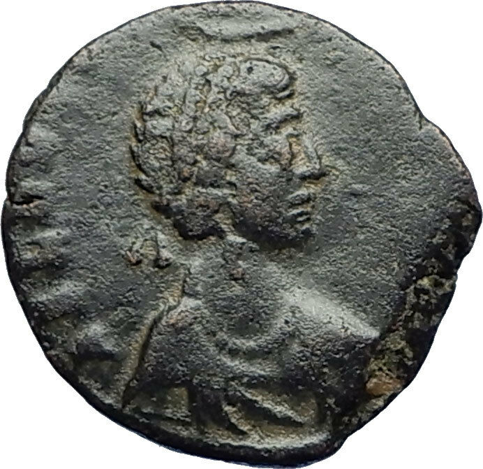 EUDOXIA Arcadius Wife 401AD Authentic Ancient Roman Coin VICTORY CHI-RHO i70808