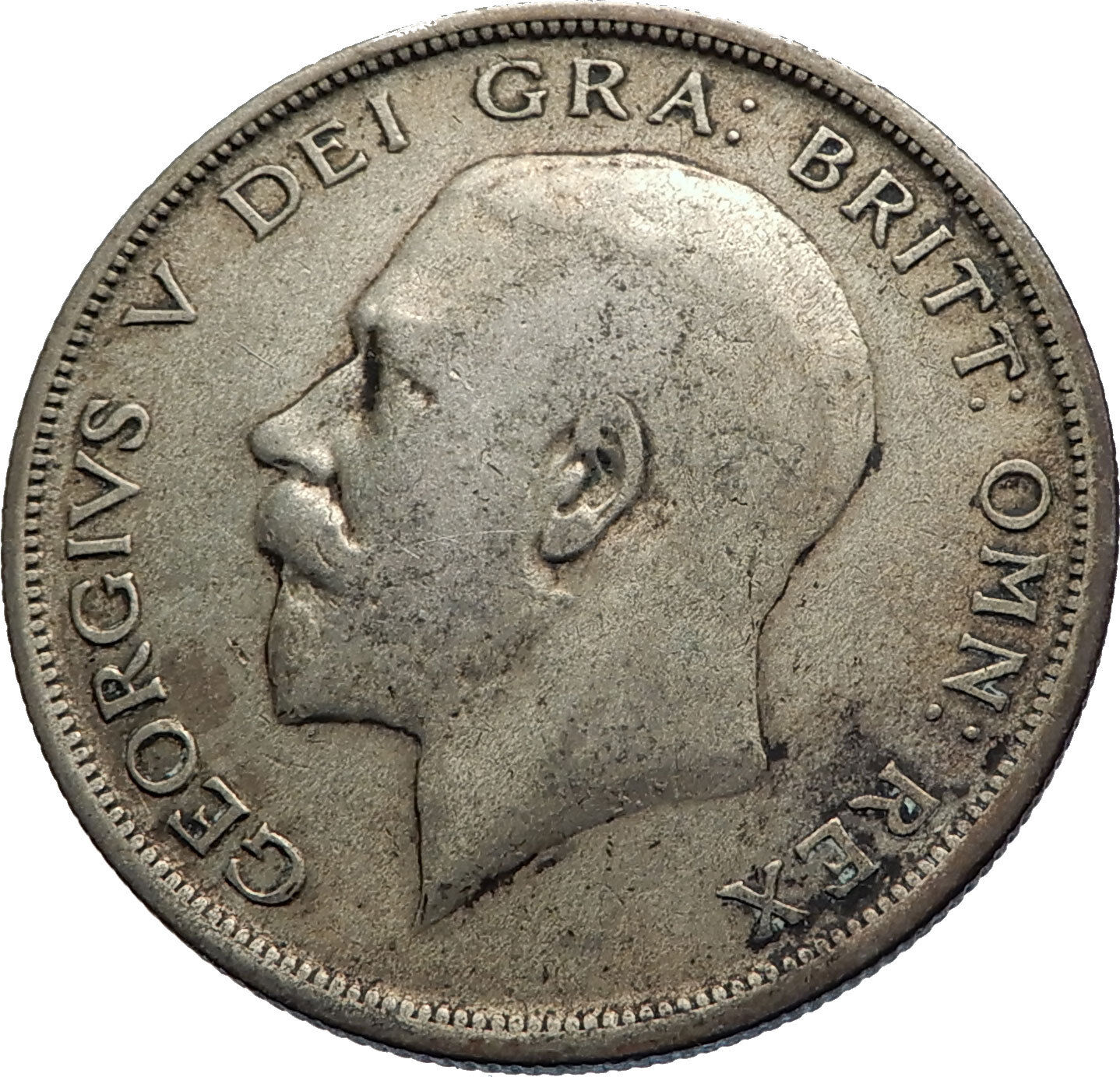 1920 Great Britain United Kingdom UK King GEORGE V Silver Half Crown Coin i74295