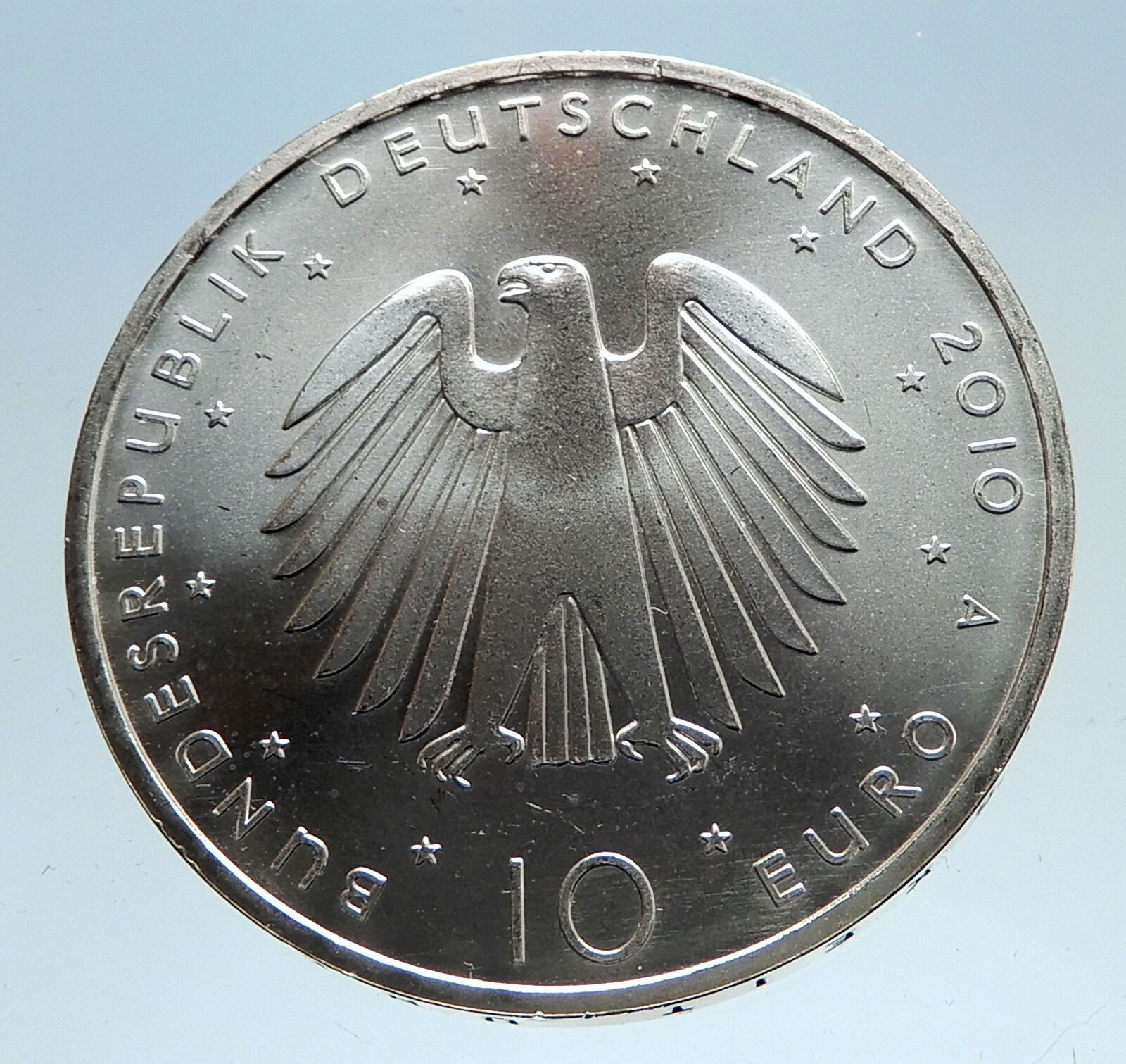 2010 GERMANY Map of State One People Genuine Proof Silver 10 Euro Coin i75063