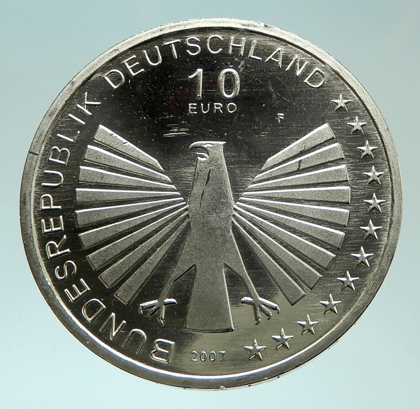 2007 GERMANY Map of State within Europe Genuine Proof Silver 10 Euro Coin i75964