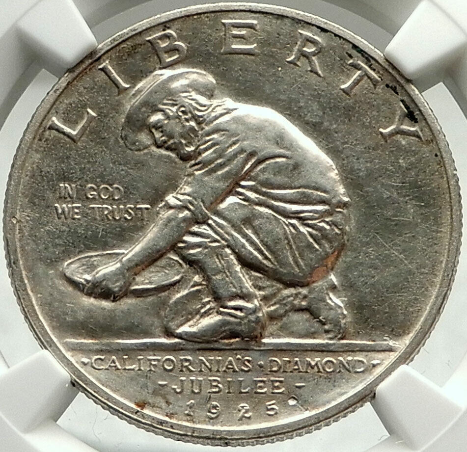 1925 CALIFORNIA Commemorative Silver Half Dollar Coin GOLD RUSH BEAR NGC i75991