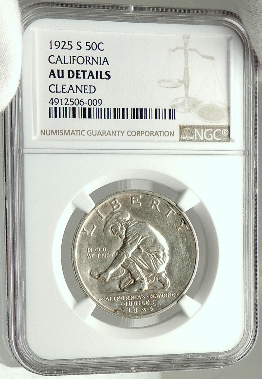 1925 CALIFORNIA Commemorative Silver Half Dollar Coin GOLD RUSH BEAR NGC i75991