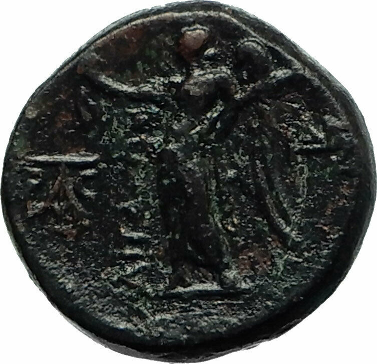 AIGAI in AIOLIS Ancient Greek City 2nd CentBC Athena Nike Ancient Coin i76088