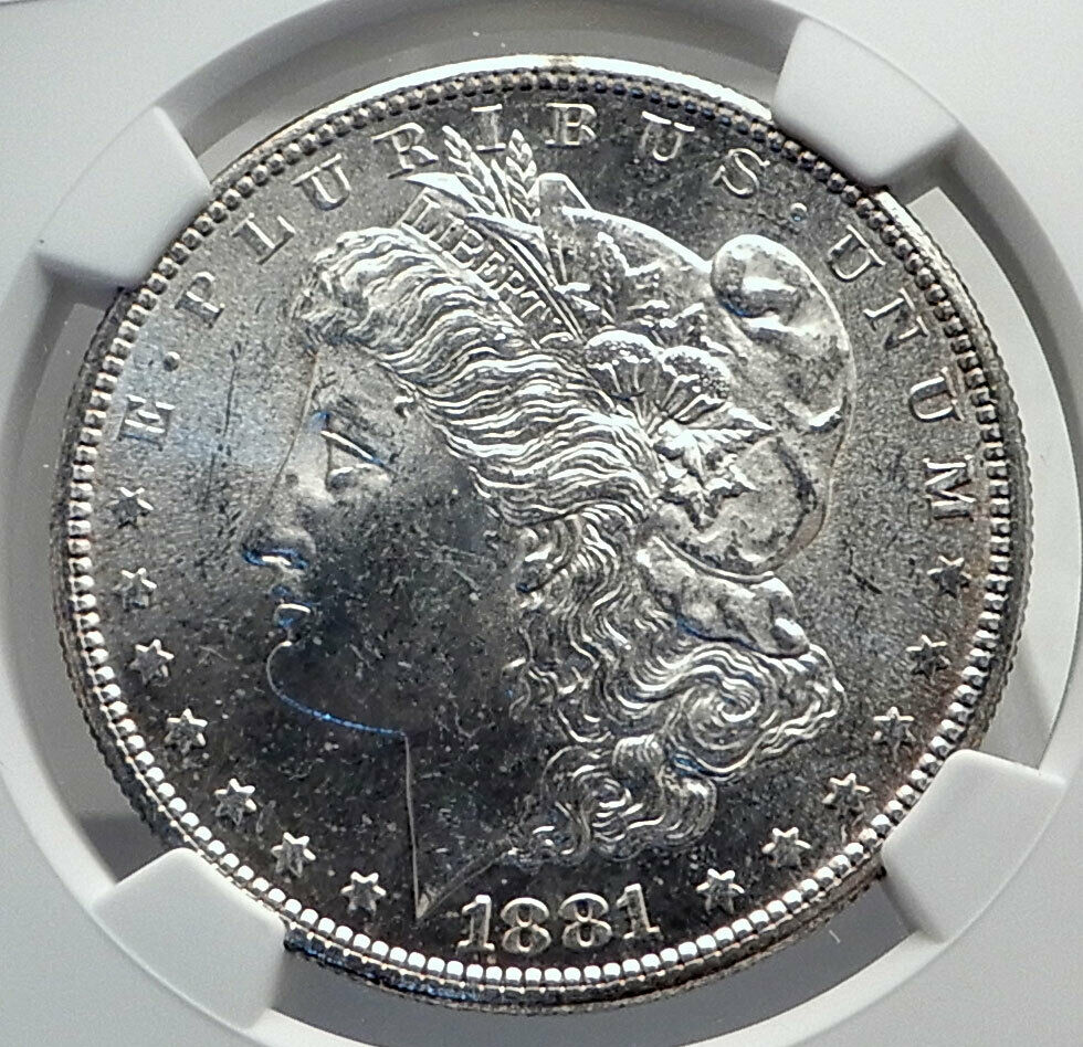 1881 S UNITED STATES of America SILVER Morgan US Dollar Coin EAGLE NGC MS i79853