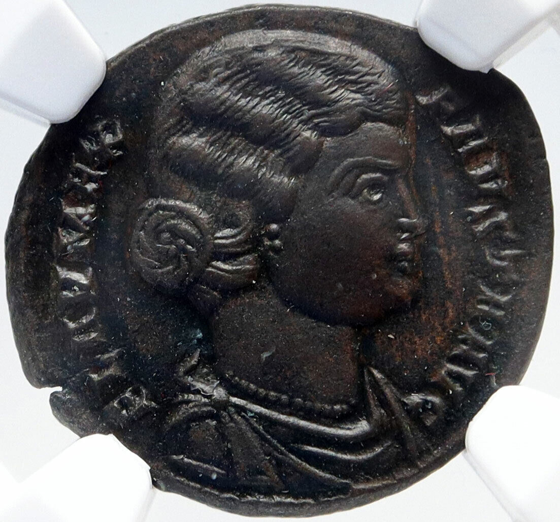 FAUSTA Constantine the Great WIFE Authentic Ancient Roman Coin NGC Ch AU i82857