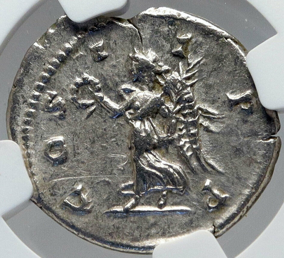 SEPTIMIUS SEVERUS Genuine Ancient Laodicea Silver Roman Coin VICTORY NGC i82913