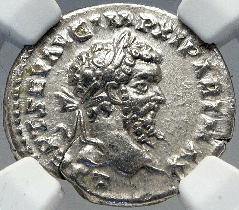 SEPTIMIUS SEVERUS Genuine Ancient Laodicea Silver Roman Coin VICTORY NGC i82913