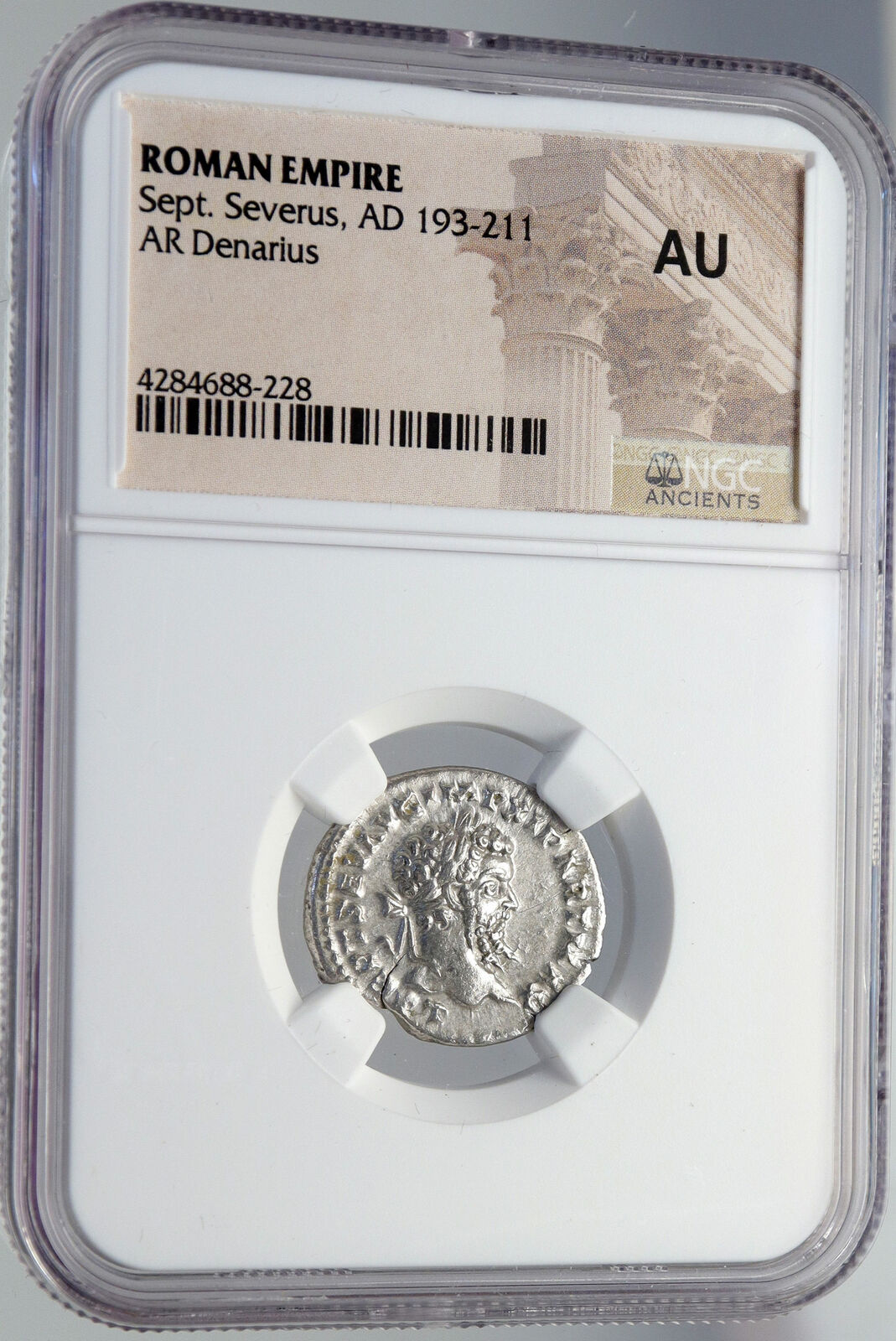 SEPTIMIUS SEVERUS Genuine Ancient Laodicea Silver Roman Coin VICTORY NGC i82913