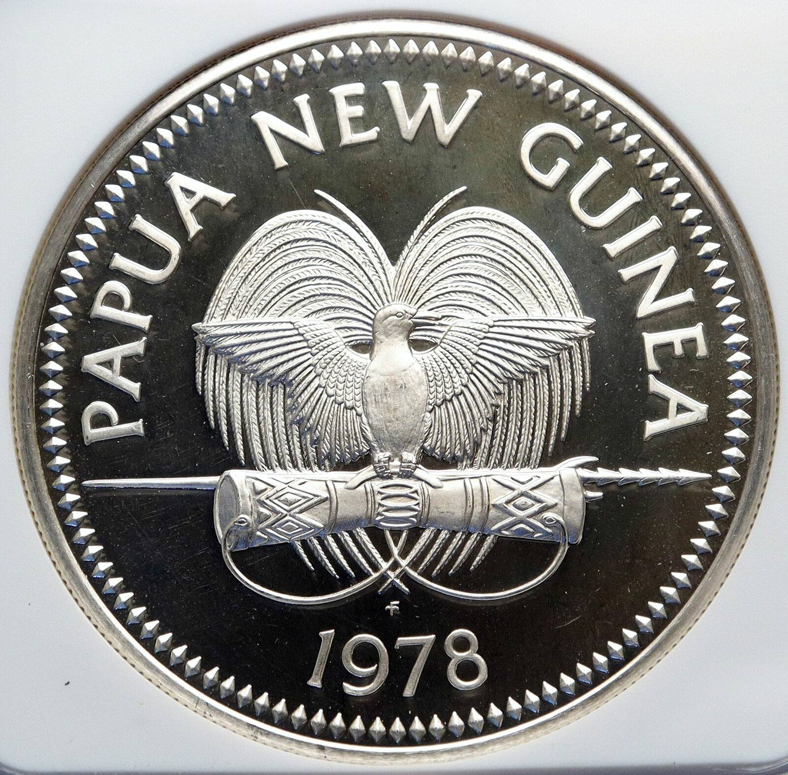 1978 PAPUA NEW GUINEA Large Exotic Bird OLD Proof Silver 10 Kina Coin NGC i85337