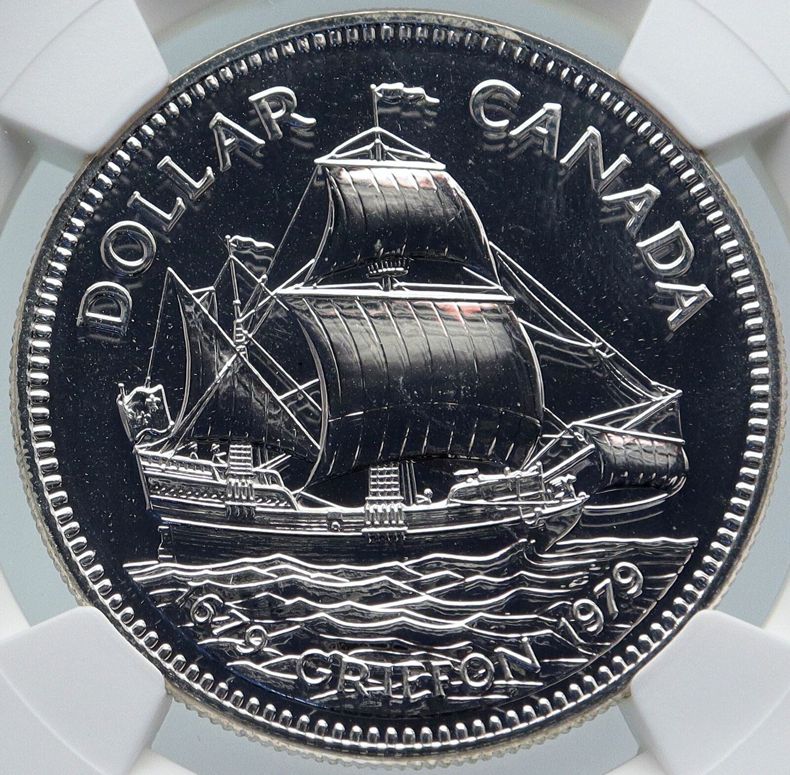 1979 CANADA UK Queen Elizabeth II Griffon Ship 300Y Proof Silver Coin NGC i86018