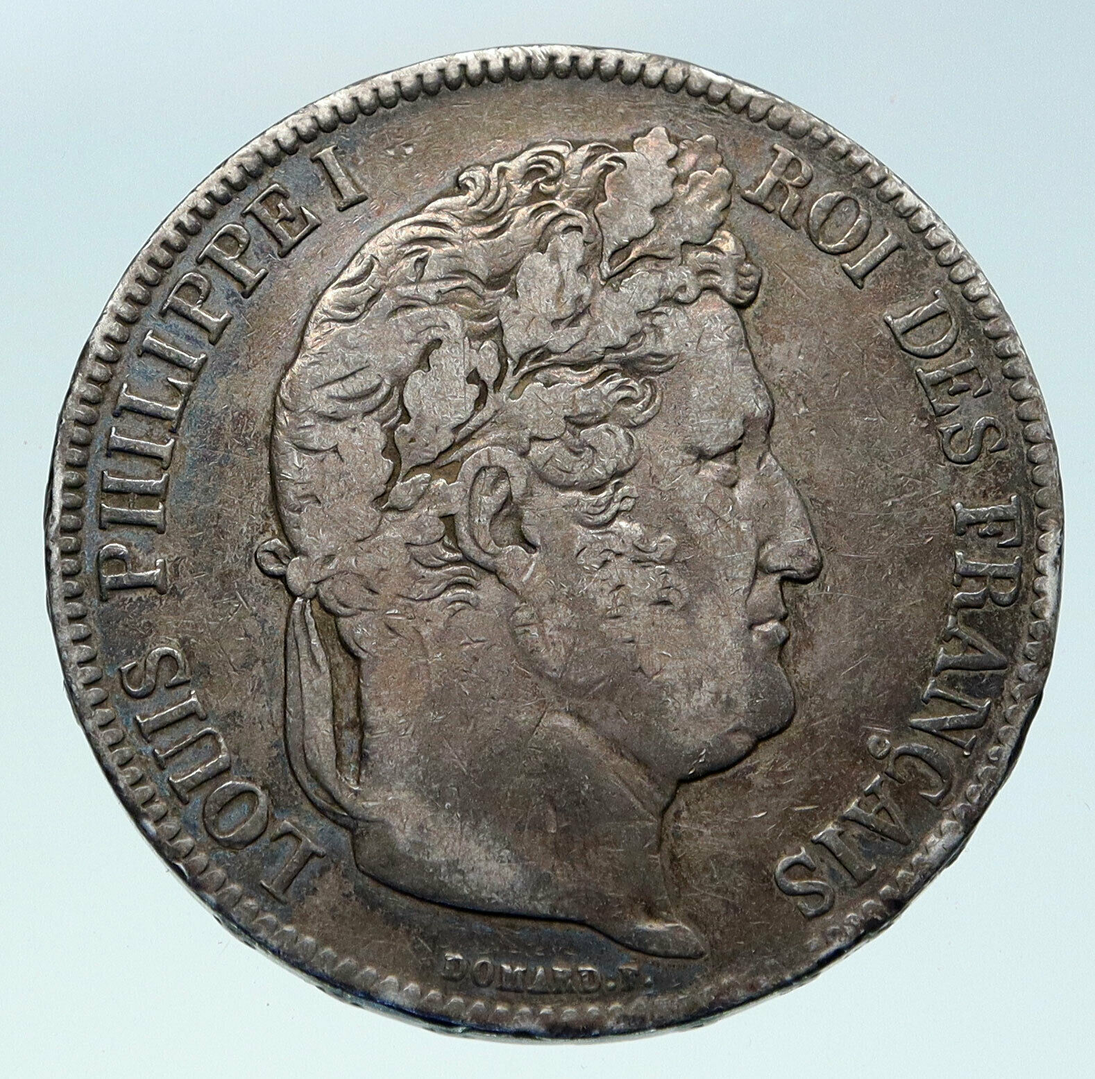 1840 FRANCE King Louis Philippe I French Antique OLD Silver 5 Francs Coin i86430