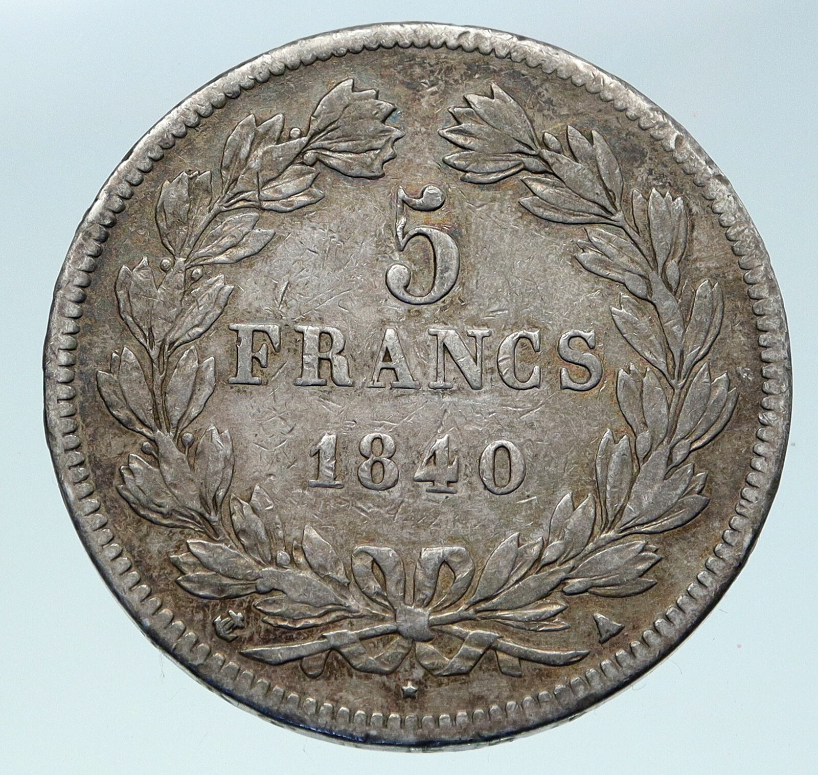 1840 FRANCE King Louis Philippe I French Antique OLD Silver 5 Francs Coin i86430