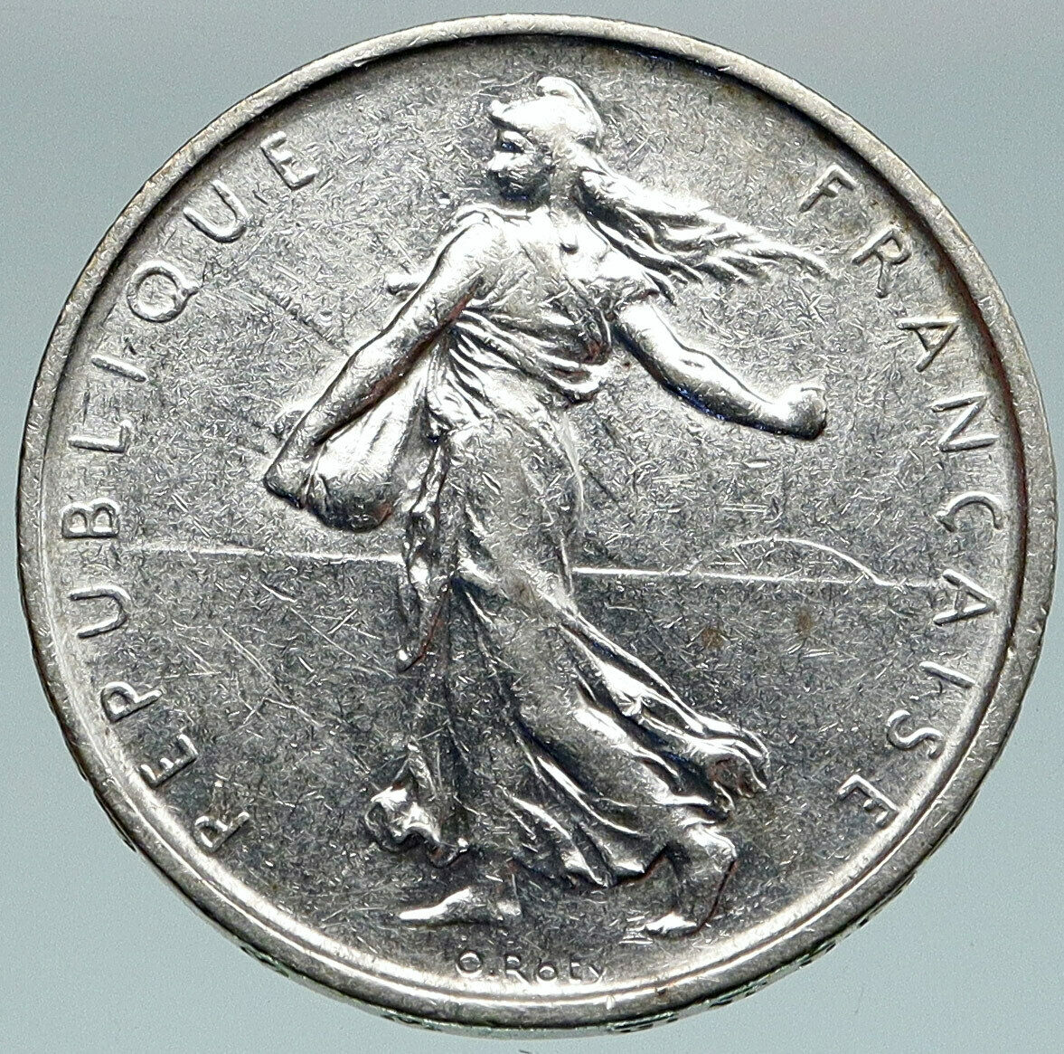 1963 FRANCE La Semeuse French SOWER WOMAN Old LARGE Silver 5 Francs Coin i86777