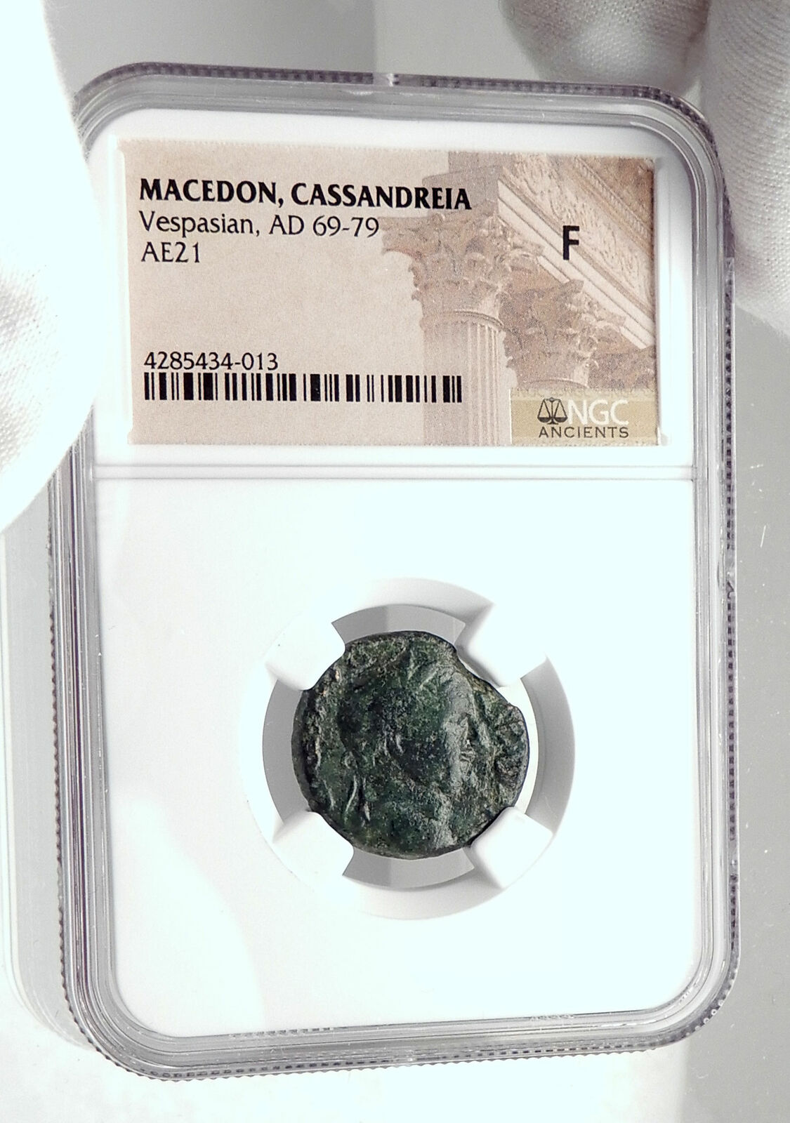 VESPASIAN Authentic Ancient 69AD Cassandrea Macedonia RARE Roman Coin NGC i80133