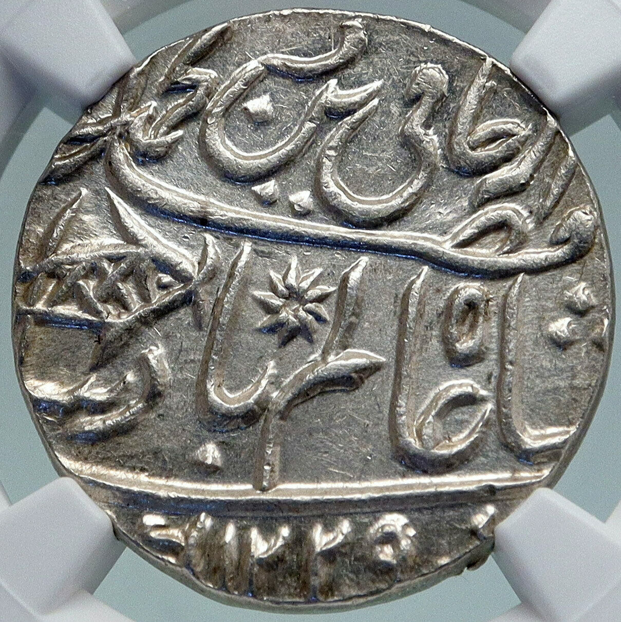 1749 (FE 1229) INDIA BRITISH Bombay Presidency UNC Silver RUPEE Coin NGC i86958