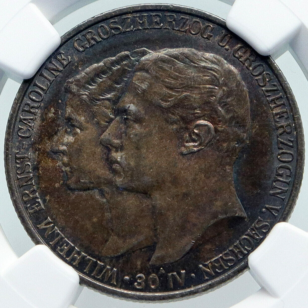 1903 GERMANY States SAXE-WIEMAR-EISENACH Duke Ernest Silver 2 Mk Coin NGC i86964